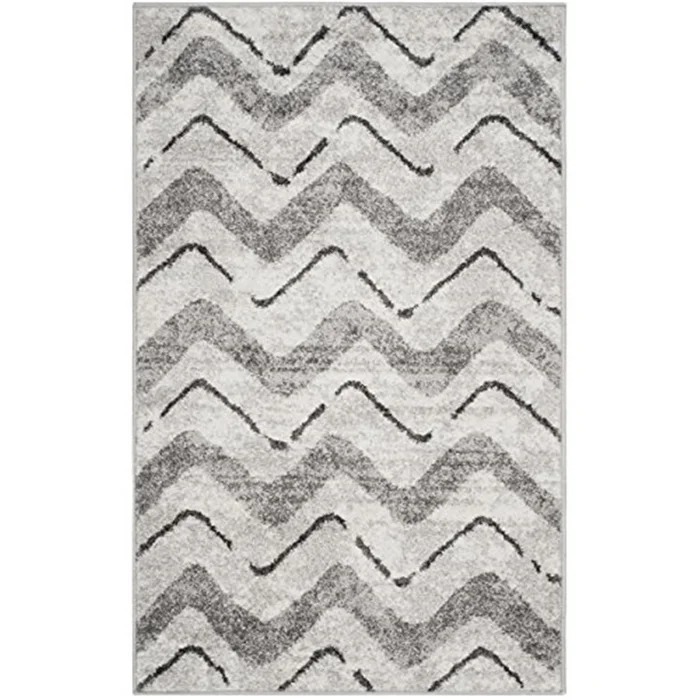 Adirondack Silver/Charcoal Large Rectangle Rug