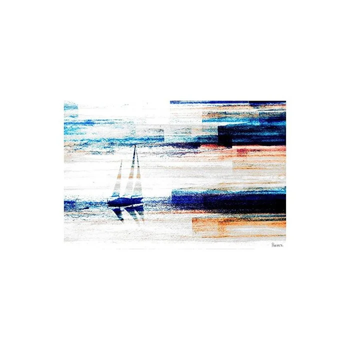 Aegean Sea Painting Print on Canvas, Wrapped, 36 x 48, Landscape Artwork – Parvez Taj