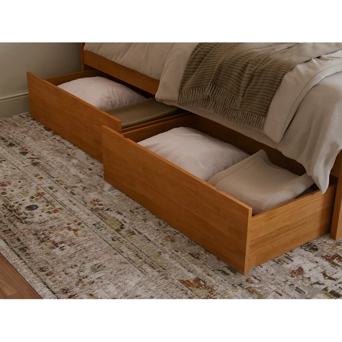 AFI Queen/King/Twin XL Under Bed Storage Drawers (Set of 2), Light Toffee