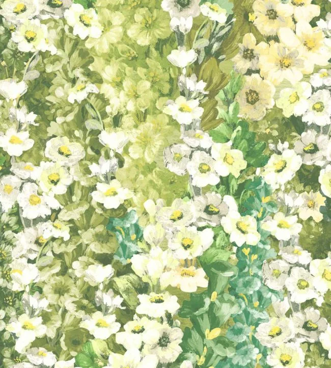 Alcea Wallpaper – Green with Envy