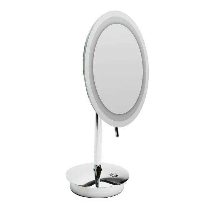 ALFI brand ?ABM9FLED-PC?Polished Chrome Tabletop Round 9″ 5x Magnifying Cosmetic Mirror with Light