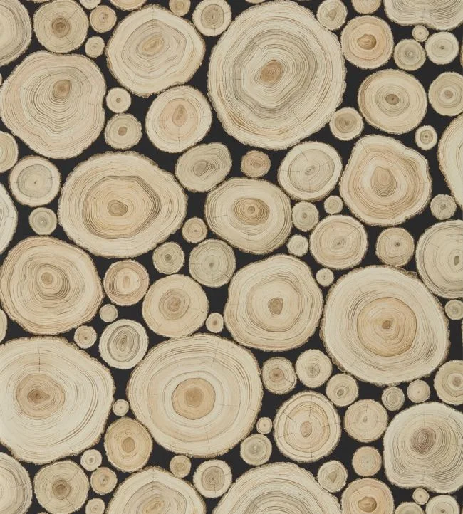 Alnwick Logs Wallpaper – Lacquer Black – DEBB216510 – Sanderson