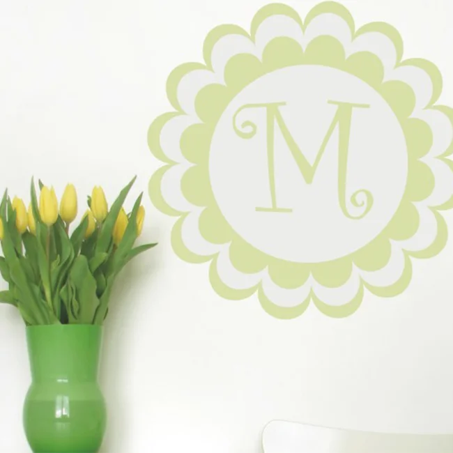 Alphabet Garden Designs Bloomster Monogram Wall Decal
