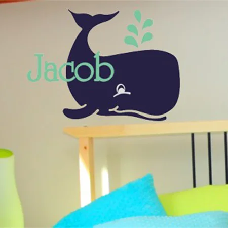 Alphabet Garden Designs Jacob’s Whale Vinyl Wall Decal