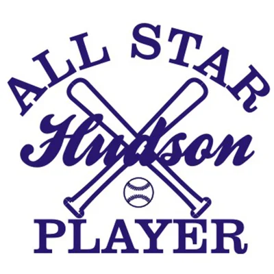 Alphabet Garden Designs Personalized All Star Player Wall Decal