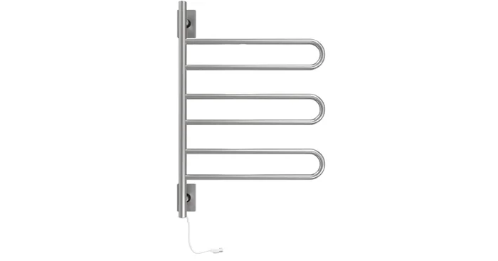 Amba Swivel 24-9/16″W x 34-5/8″H 120 V Hardwired or Plug-In Stainless Steel Towel Warmer with 3 Looped Bars