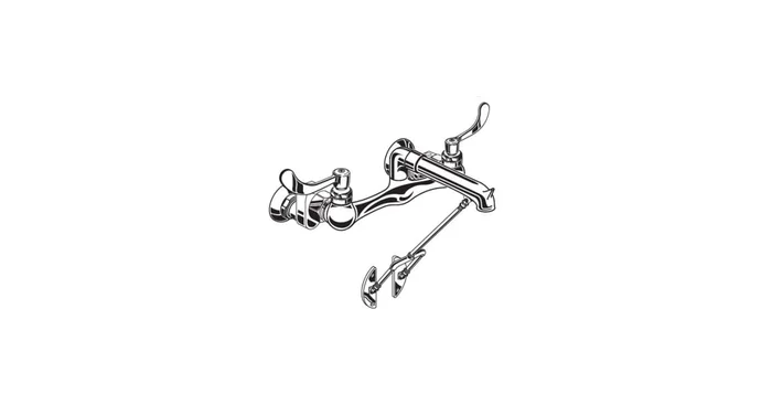 American Standard Exposed Yoke Wall Mounted Utility Faucet with Wrist Blade Handles
