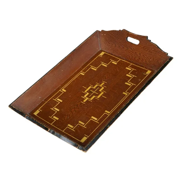 Amsterdamse School Painted Wooden Tray, 1930s