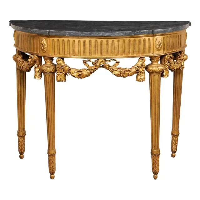 An Exquisite 18th C. French Demi-Lune Table