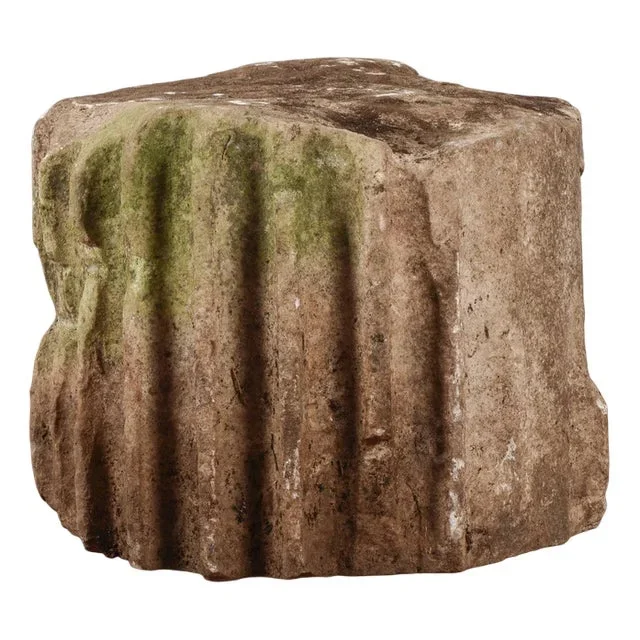 Ancient Grooved Stone Column Fragment