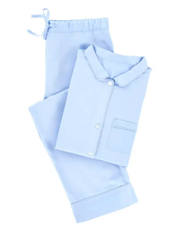 Annie Selke Silken Pajamas – Soft Blue