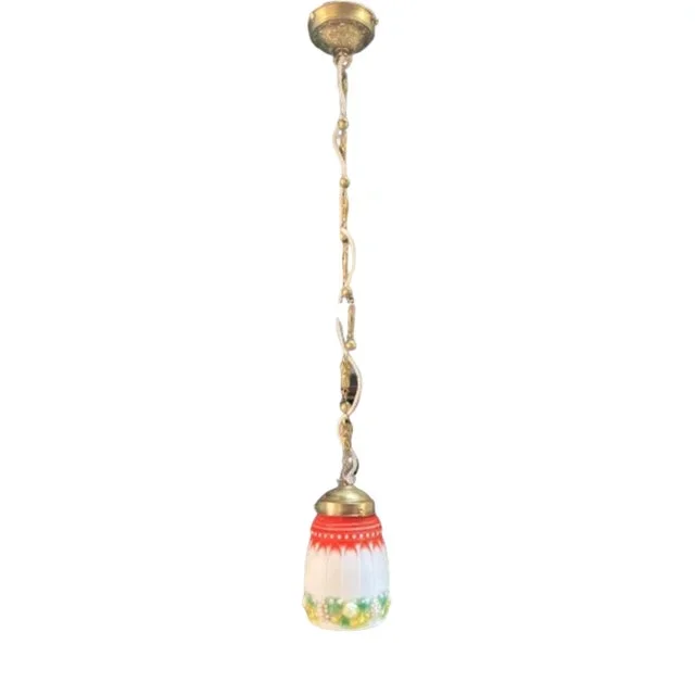 Antique Art Deco Bisque Glass Lantern, 1920s