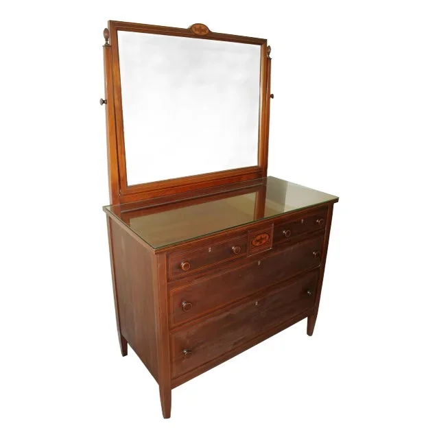Antique Butler Furniture Company of Boston Mahogany Dresser With Tilting Mirror – Refinished