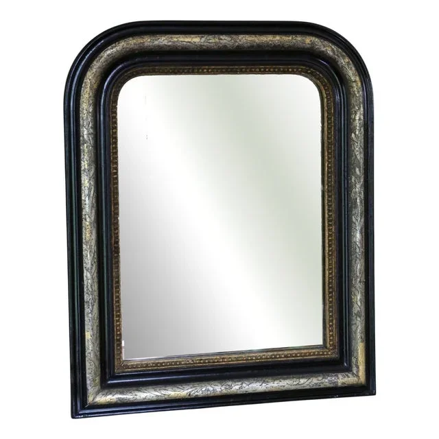 Antique Ebonised and Gilt Overmantel Wall Mirror