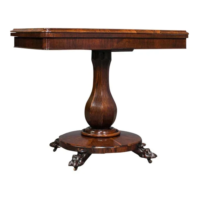 Antique Folding Card Table, Rosewood, Games, Bridge, Newly Restored, Victorian