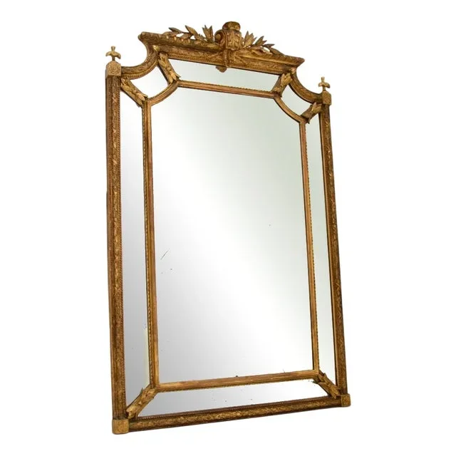 Antique French Gilt Wood Mirror, 1880s