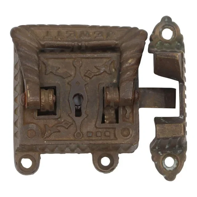 Antique Jewett Victorian Bronze Ice Box Lock