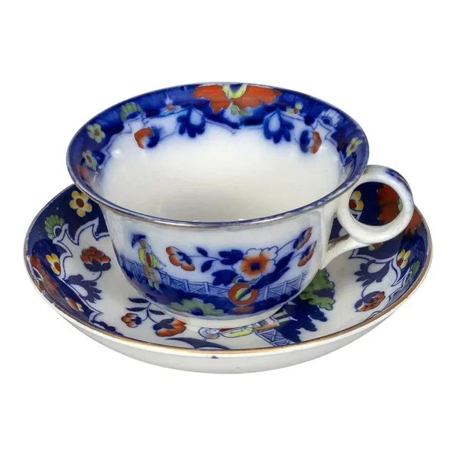 Antique Royal Staffordshire Pottery Cup and Saucer