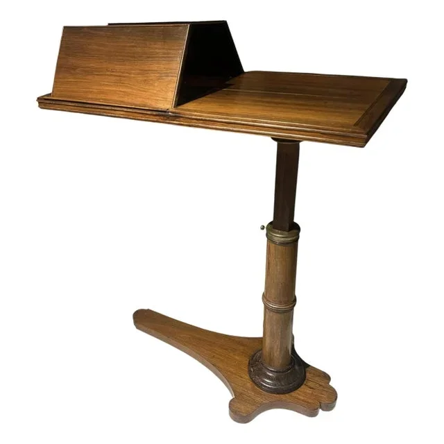 Antique William IV Rosewood Adjustable Over Bed Reading Table Duet Book Stand