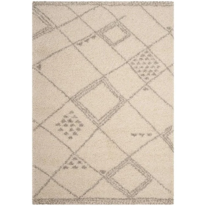 Arizona Shag Ivory/Grey Large Rectangle Rug