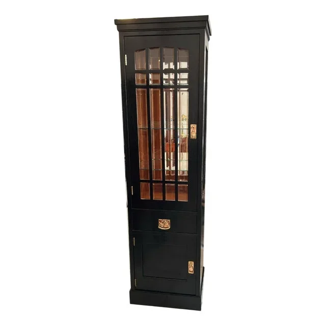 Art Nouveau Black Display Case, 1910s