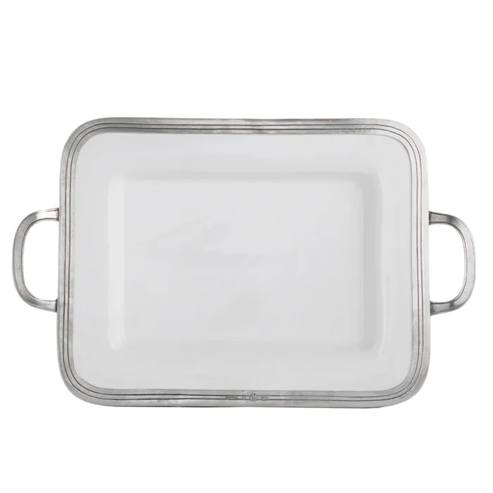 ARTE ITALICA: Tuscan Small Rectangular Tray with Handles
