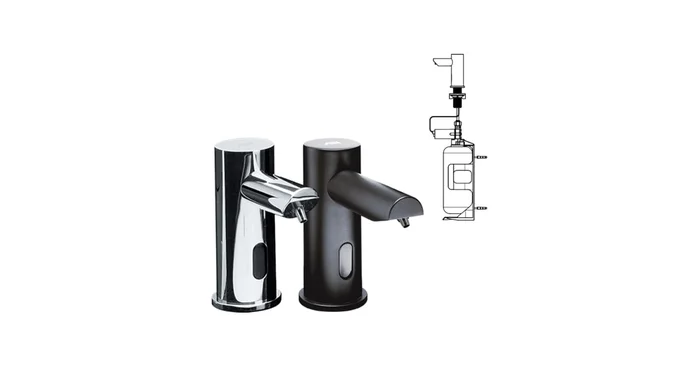 ASI EZ Fill Deck Mounted Automatic Stand Alone Soap Dispenser 6 Pack with Remote Control – Battery Operated