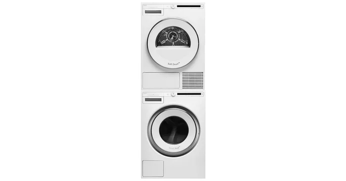 Asko Stacked Washer & Dryer Set with Front Load Washer and Electric Heat Pump Dryer from the Classic Series
