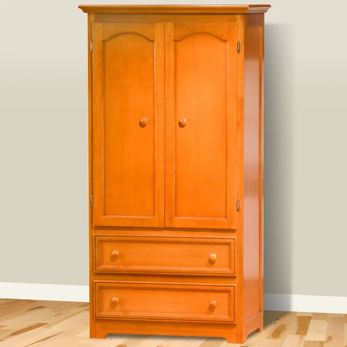 Atlantic Furniture Manhattan 2 Drawer Armoire in Caramel Latte