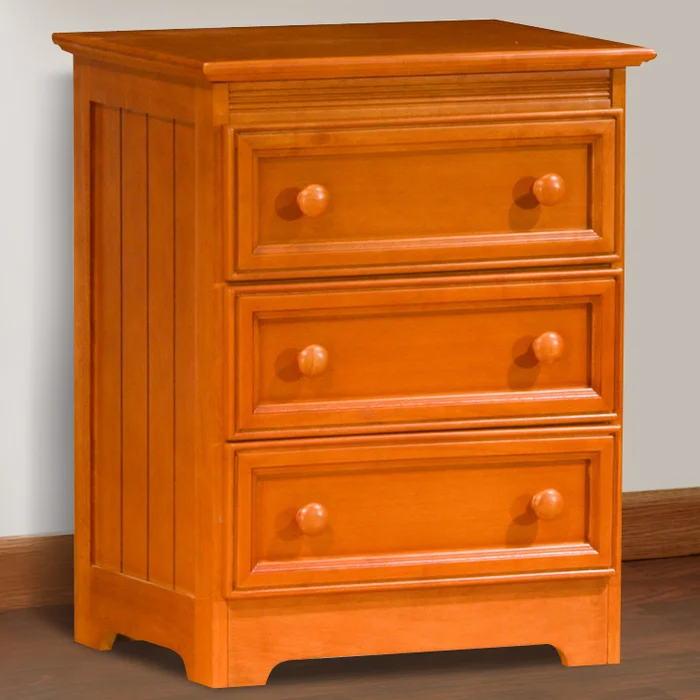 Atlantic Furniture Manhattan 3 Drawer Night Stand in Caramel Latte
