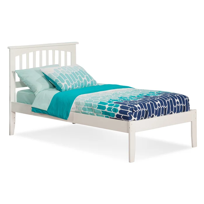 Atlantic Furniture Urban Lifestyle Mission Twin Open Foot Bed in White