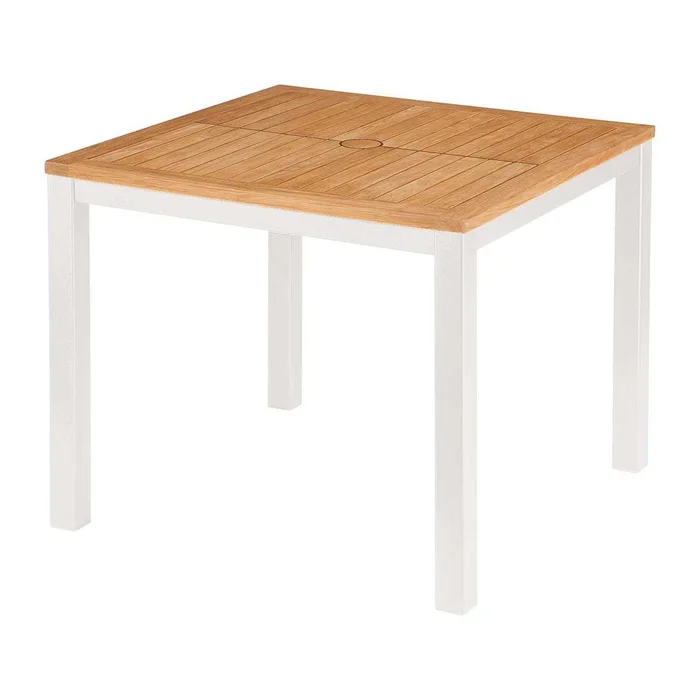 Aura Square Dining Table – Teak Top