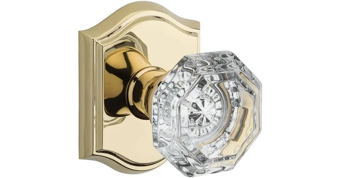 Baldwin Crystal Non-Turning One-Sided Dummy Door Knob with Arch Rose