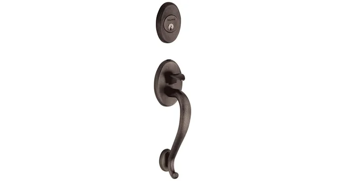 Baldwin Logan Sectional Single Cylinder Keyed Entry Handleset with 5015 Interior Knob from the Estate Collection