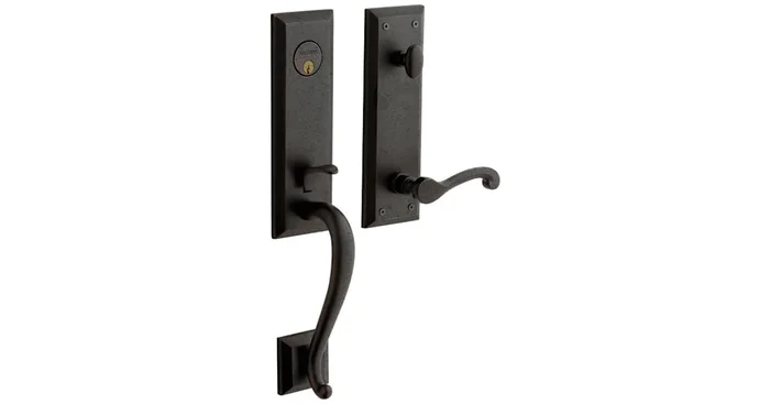 Baldwin Stonegate Right Handed One Piece Single Cylinder Keyed Entry Handleset with 5445V Interior Lever from the Estate Collection