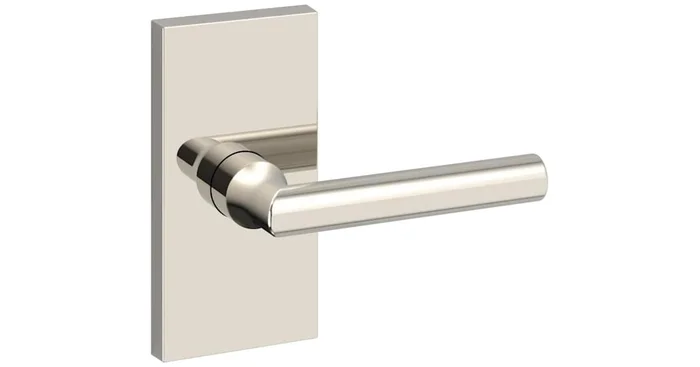 Baldwin Tube Non-Turning One-Sided Dummy Door Lever with 5 Inch Rectangle Rose from the Reserve Collection