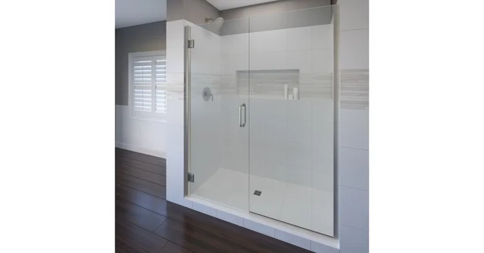 Basco Coppia 72″ High x 48-9/16″ Wide Hinged Frameless Shower Door with Clear Glass