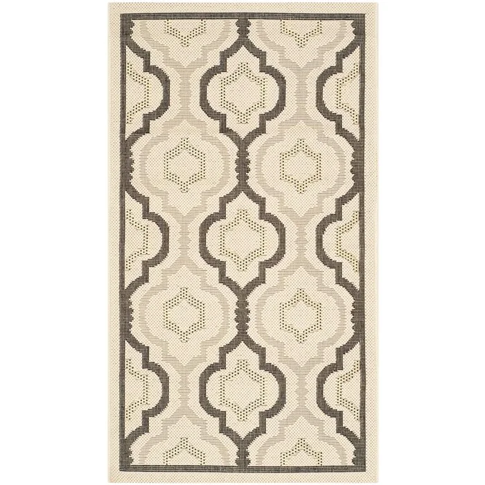 Beige Black Transitional Polypropylene Rectangle Rug 7×5 – Safavieh