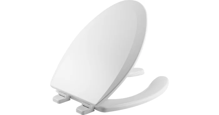 Bemis Elongated Enameled Wood Open-Front Toilet Seat and Lid