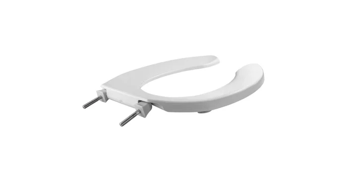 Bemis Elongated Plastic Open-Front Less Cover Toilet Seat with Self-Sustaining Check Hinge