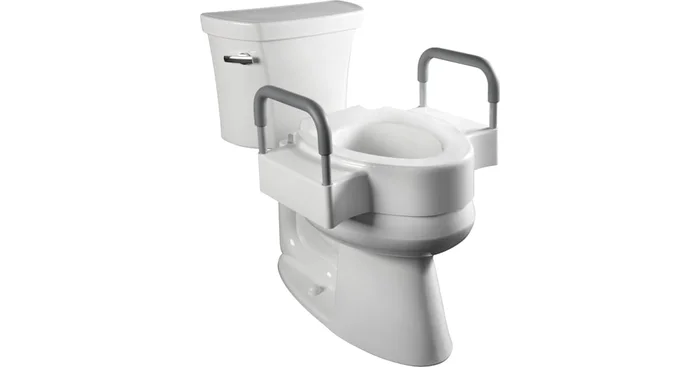 Bemis Rise with Dual Lock 4.5 Inch Raised Toilet Seat and Support Arms