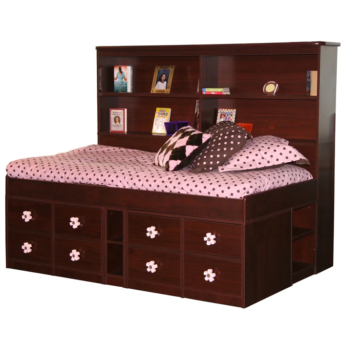 Berg Furniture Sierra Full Bookcase Headboard for Jr. Captain’s Beds
