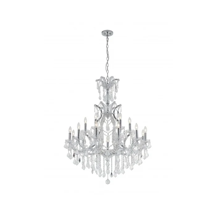 Bethel A CLEAR CRYSTAL CHANDELIER WITH CHROME HARDWARE