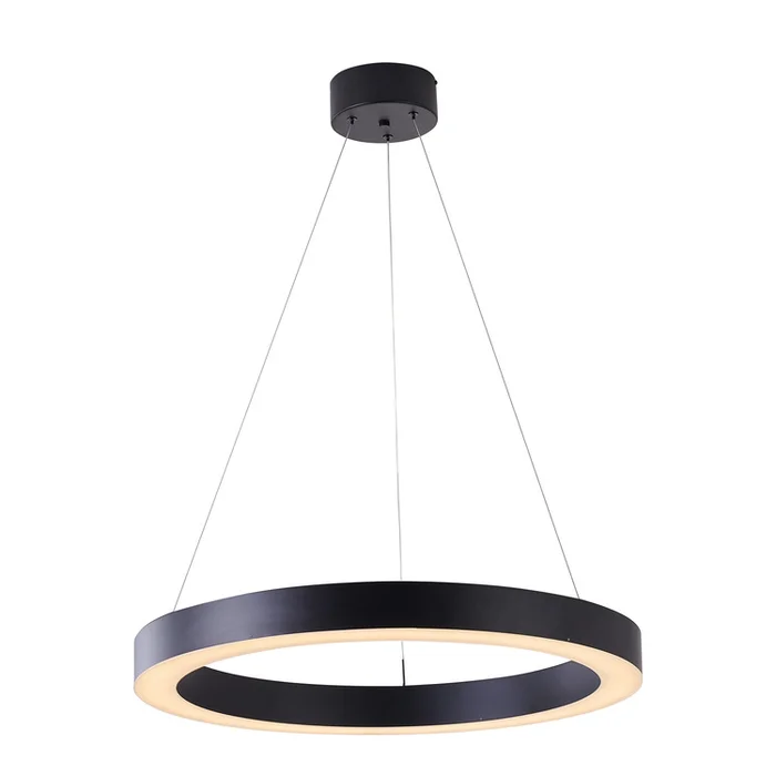 Bethel A Matte Black Halo Ring Led Light With A White Acrylic Diffuser