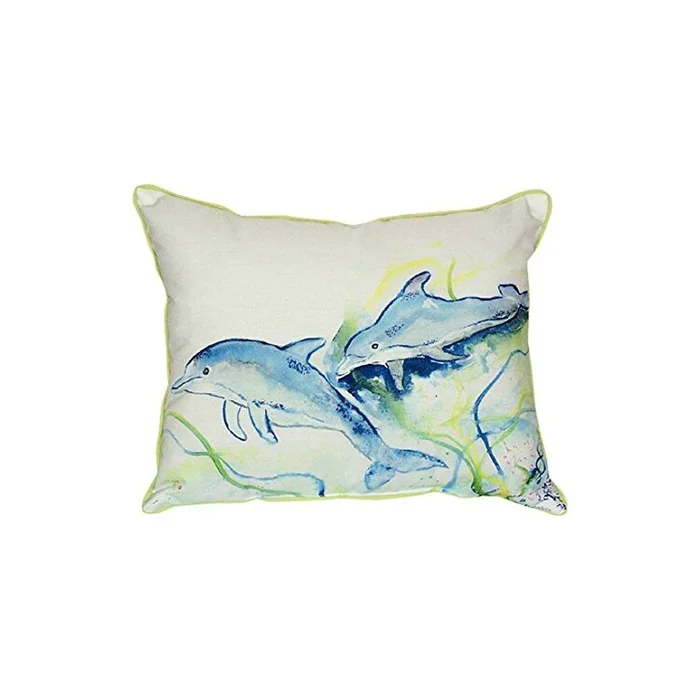 Betsy’s Dolphins Large Indoor/Outdoor Pillow 16×20