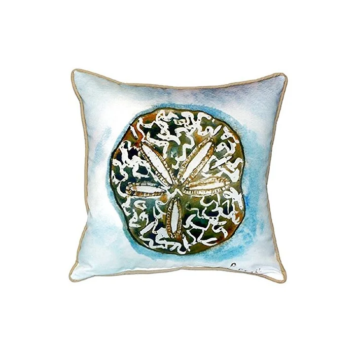 Betsy Drake Betsy’s Sand Dollar Small Indoor/Outdoor Pillow 12×12