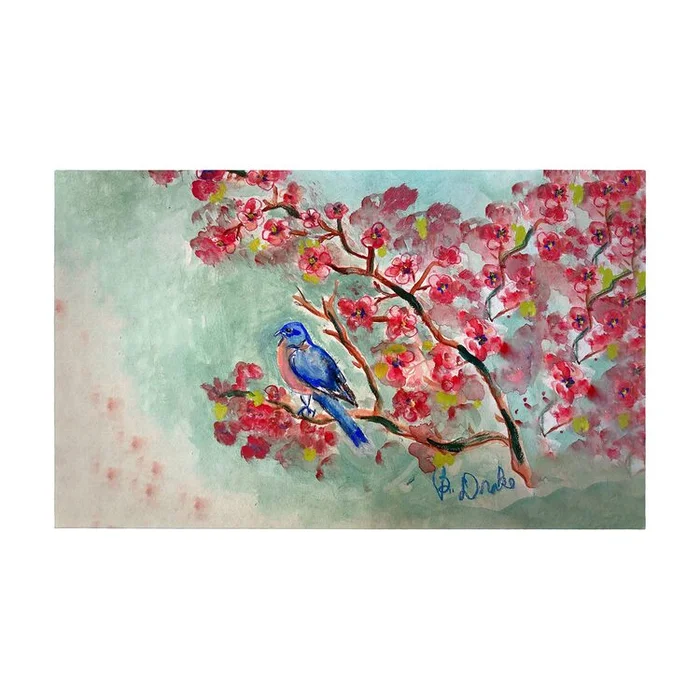 Betsy Drake Interiors Cherry Blossoms Door Mat 30×50