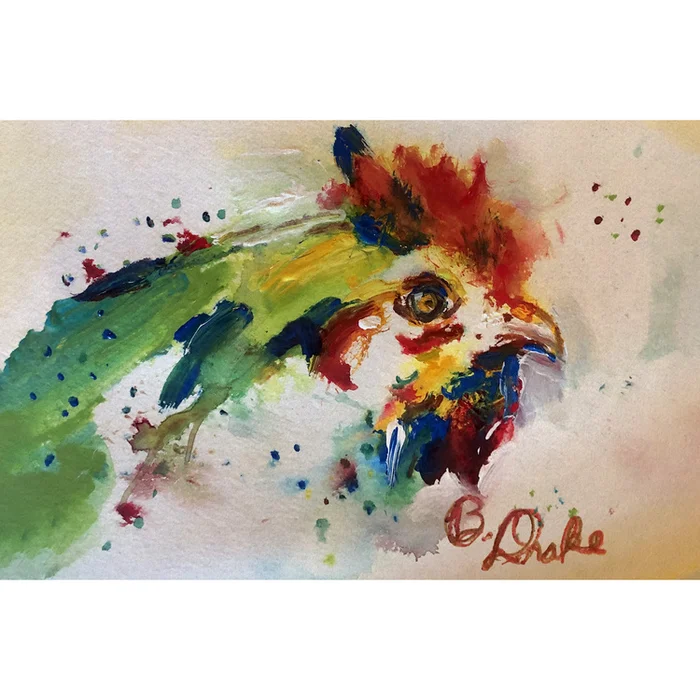 Betsy Drake Interiors Chicken Portrait Door Mat 30×50
