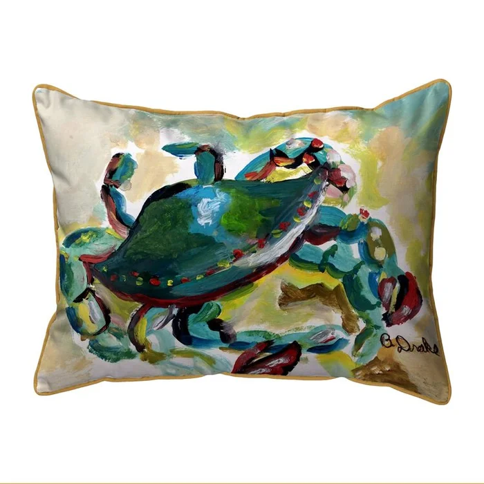 Betsy Drake Interiors Colorful Crab 16×20 Large Indoor/Outdoor Pillow