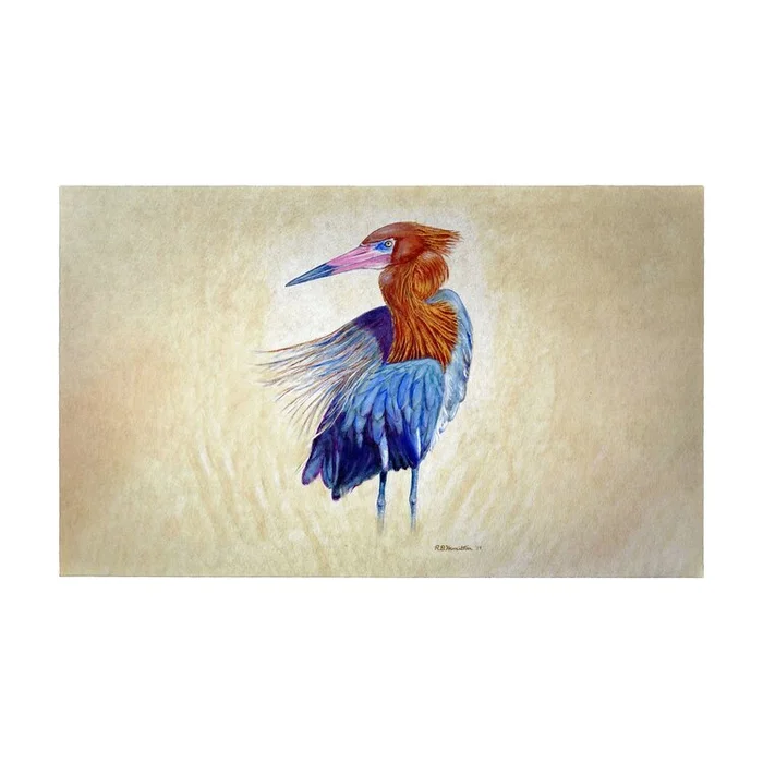Betsy Drake Interiors Reddish Egret Portrait Door Mat 30×50